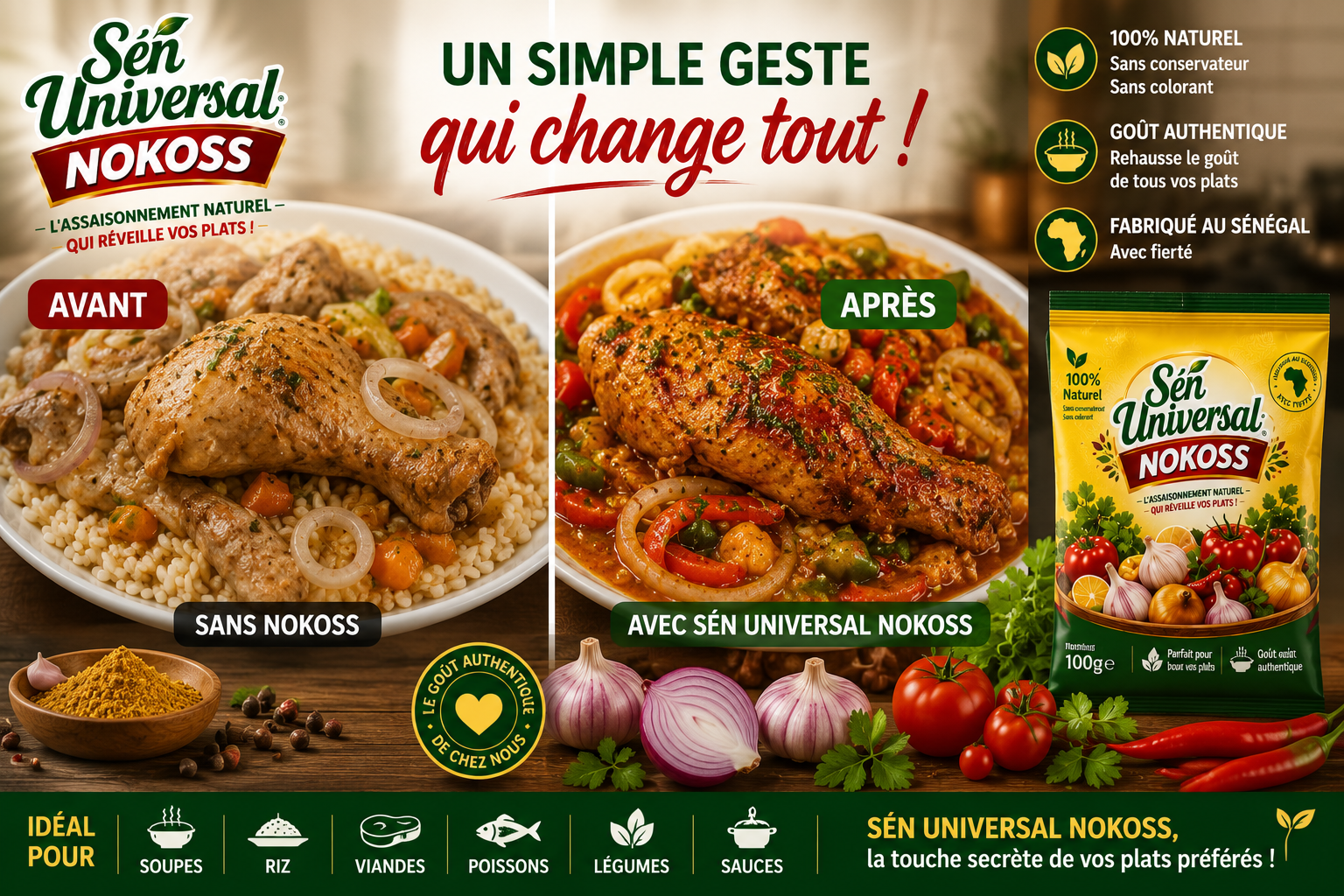 Un simple geste qui change tout - avant et après avec Sén Universal NOKOSS